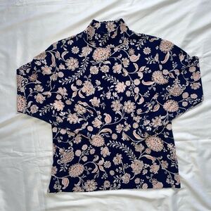 Lands' End Long Sleeve Cotton Mock Turtleneck — Size S (6–8)